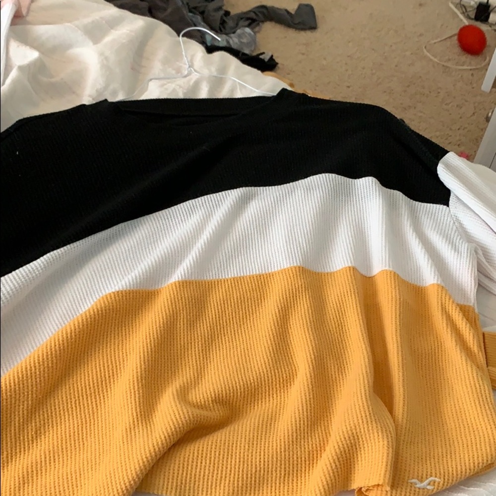 Hollister striped waffle sweater